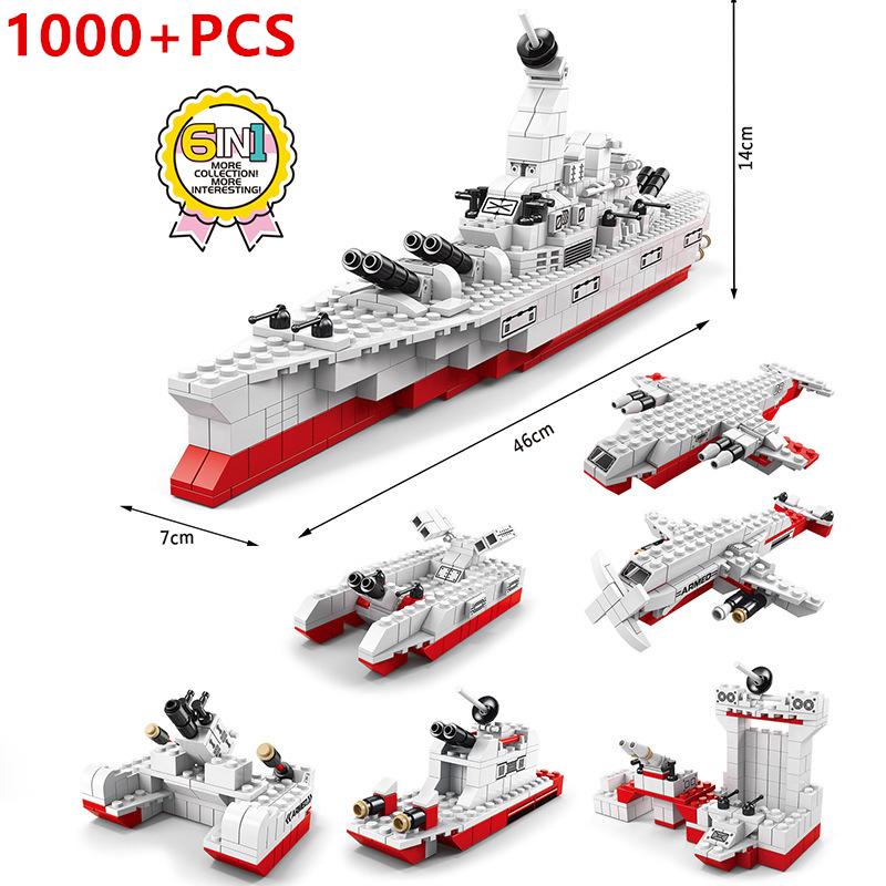 MOC Aircraft Carrier Ship Fighter Plane Artillery Warship J-15 Military City Building Blocks Model Bricks Kits Sets Ideas
