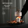 Elegante Aromatherapie-Wachsschmelzlampe - Luxus Holz, Messing & Keramik, Rauchfrei & Einstellbar für eine Romantische Atmosphäre