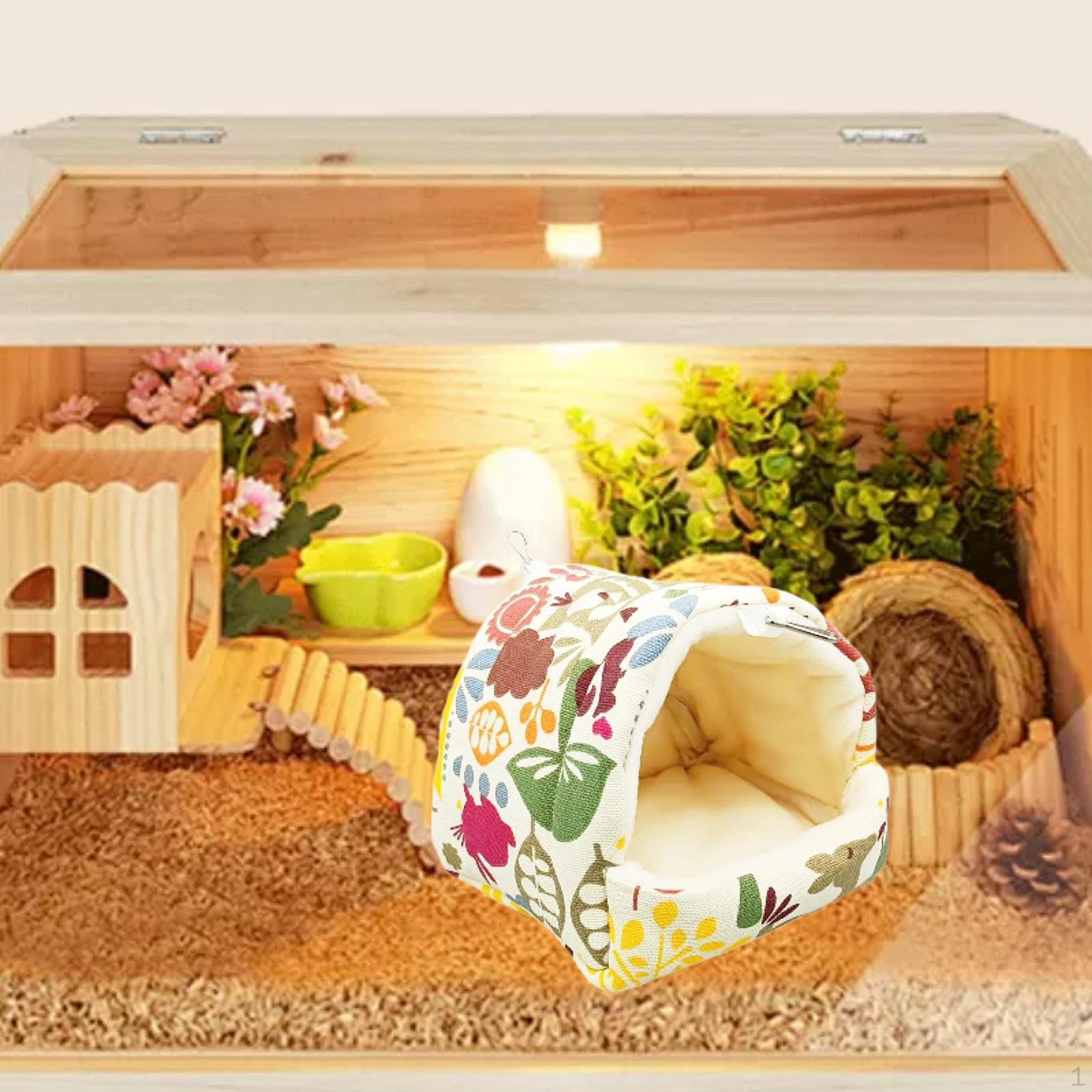 

Уютная кровать для мелких домашних животных, зимнее убежище для хомяков и морских свинок M_flowers