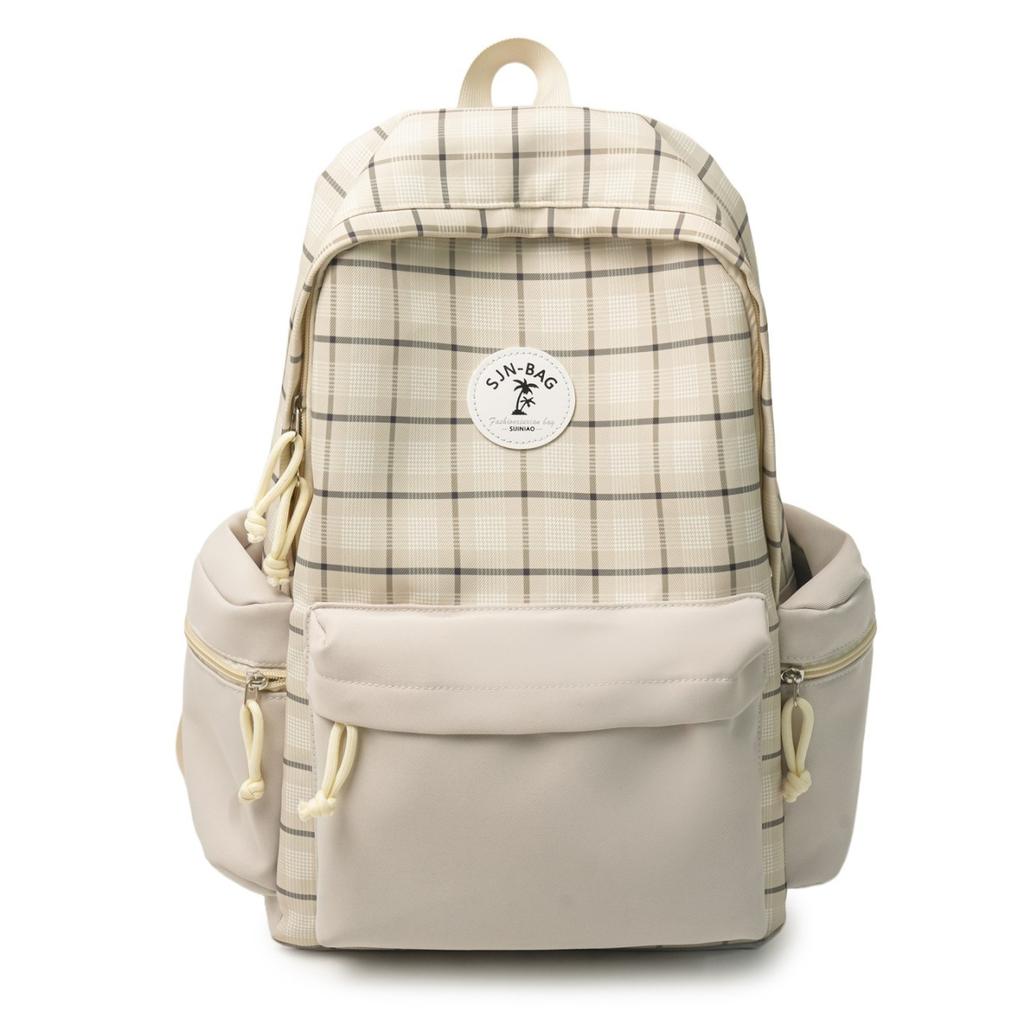 Schoolbag Korean Style Instagram Schoolbag for High School Girls, Large Capacity Fresh Plaid Backpack, Backpack for Junior High School, High School