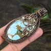 Tibetan Turquoise Gemstone Copper Wire Wrap Jewelry Pendant 3.59
