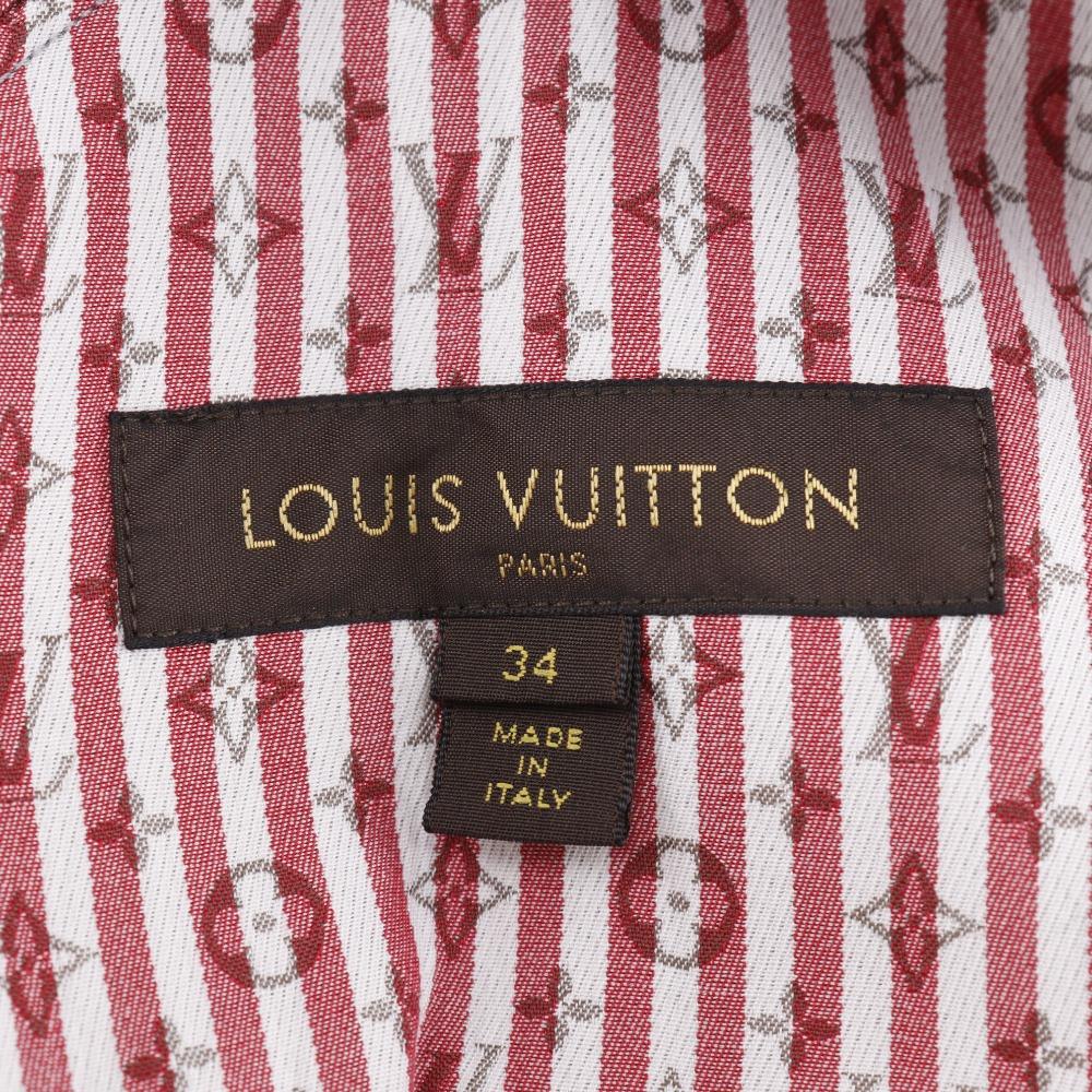 Louis Vuitton B Louis Vuitton Jeansjacke Logo Knopf Monogramm Vintage Baumwolle/Polyurethan Damen Gebraucht