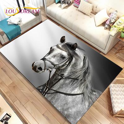 3D Animal Pentium Fine Horse Area Matta Stor, Matta för Vardagsrum Sovrum Soffa Dörrmatta Dekoration, barn Halkfri golvmatta