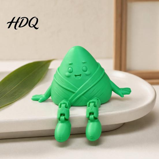Small Decorative Figurine 3D Printed Zongzi Fidget Toy Cute Dragon Boat Festival Dumpling Figurine Squeeze Novelty Souvenir Stress Relief Desk Decor