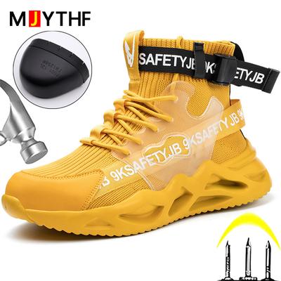Security Protective Men Boots Fashion Work Sneakers Steel Toe Shoes Puncture-Proof Safety Boots Industrial Shoes Work Footwear