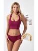 Plus Size Women's Sports Yoga Bra & Brief Set - Sexy, Wireless, Beautiful Back Design