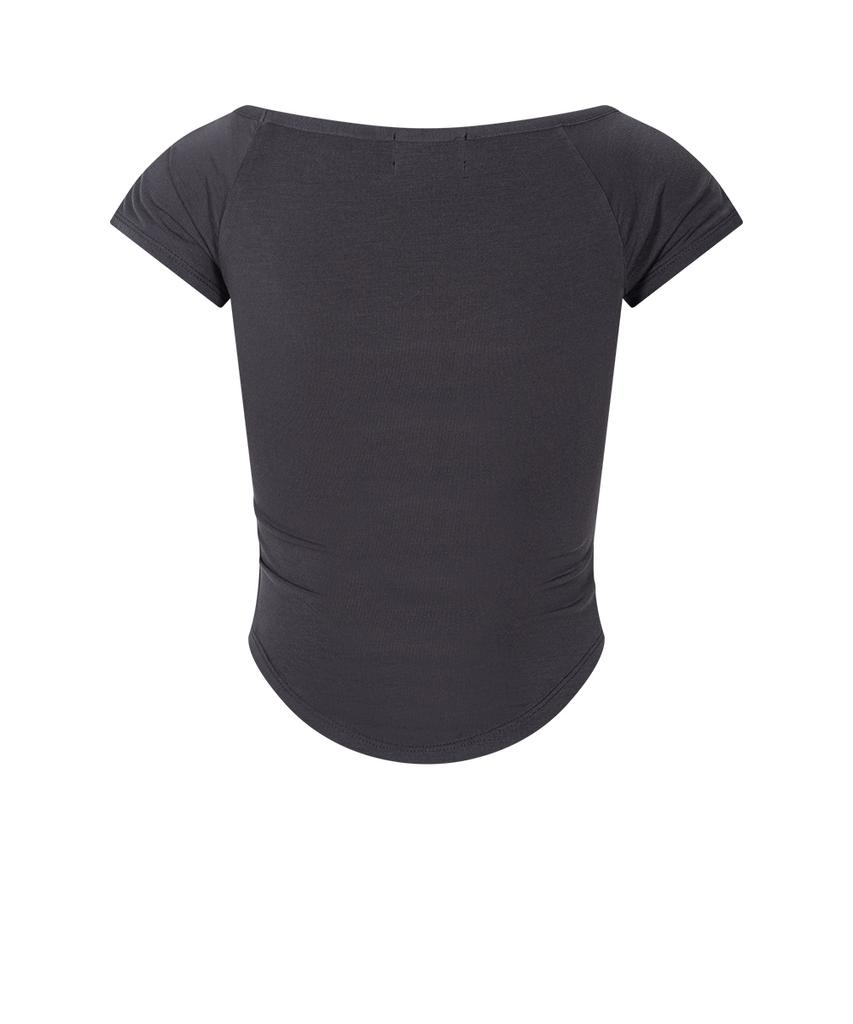 Peullijeunopallou Mandy Layered Short Sleeve Top (Charcoal)