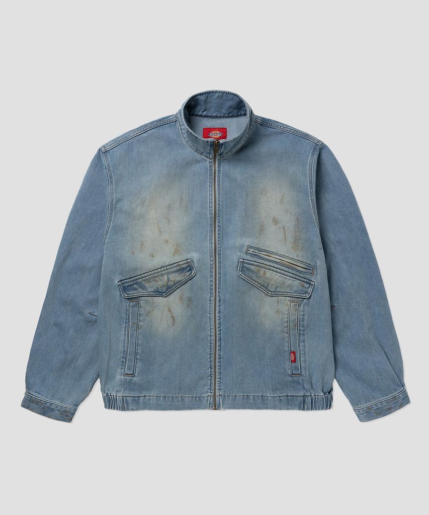 Dickies Oversized Dirty Washed Denim Jacket Blue