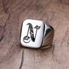 Vnox Retro-Initialen-Siegelring für Männer, 18 mm, sperrig, schwerer Stempel, männliches Band, Edelstahl, Buchstaben, individueller Schmuck, Geschenk für Ihn