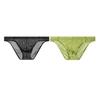 2Pcs Men Sexy Mesh Briefs Underpants Breathable Low-Waist Sheer Thin Briefs Comfortable Summer Underwear for Daily