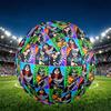 Rock and Roll Print Size 5 Soccer Ball, PU Wear Resistant Football for Match Training and Daily Practice, Birthday Gift for Soccer Fans