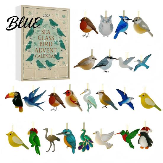 Educational Bird Collection for Science Enthusiasts Sea Glass Advent Calendars 2026 24 Days Christmas Countdown Calendar with Festive Box Surprises