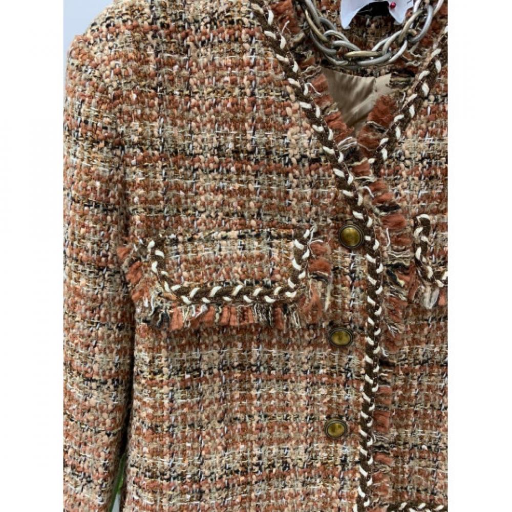 C S In The Room Women Duane Tweed Non Collar Short jaCket C