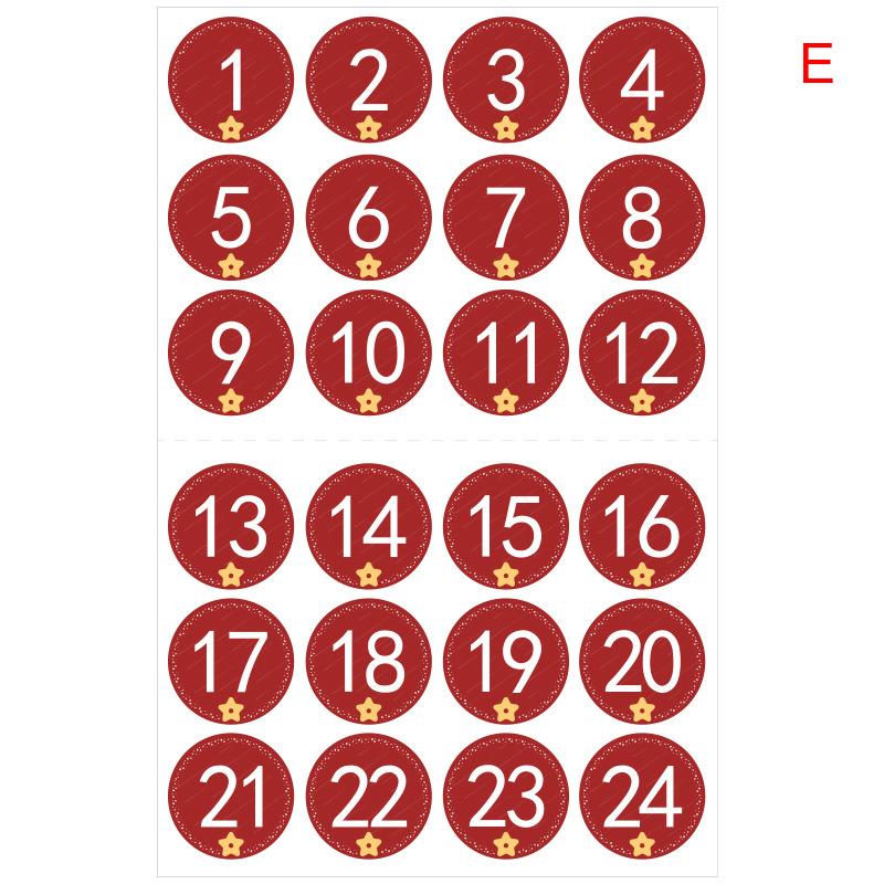 

Advent Calendar 1-24 Number Sealing Sticker Multifunctional Diy Gift Box Candy Cookie Pack Label Decor Christmas Advent Sticker
