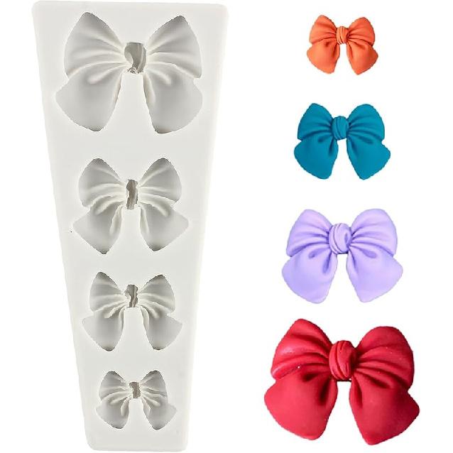 Bows Silicone Molds Bow Fondant Mold For Cake Decorating Cupcake Topper Candy Chocolate Gum Paste Polymer Clay