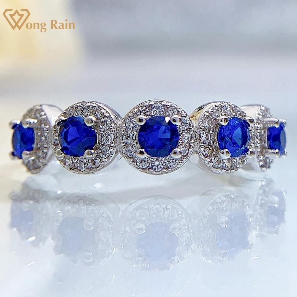 

Wong Rain Винтажное кольцо из 100% стерлингового серебра 925 пробы круглой огранки AAAAA с цирконами и драгоценными камнями, обручальное кольцо для женщин, ювелирные изделия, подарки US 5 белый