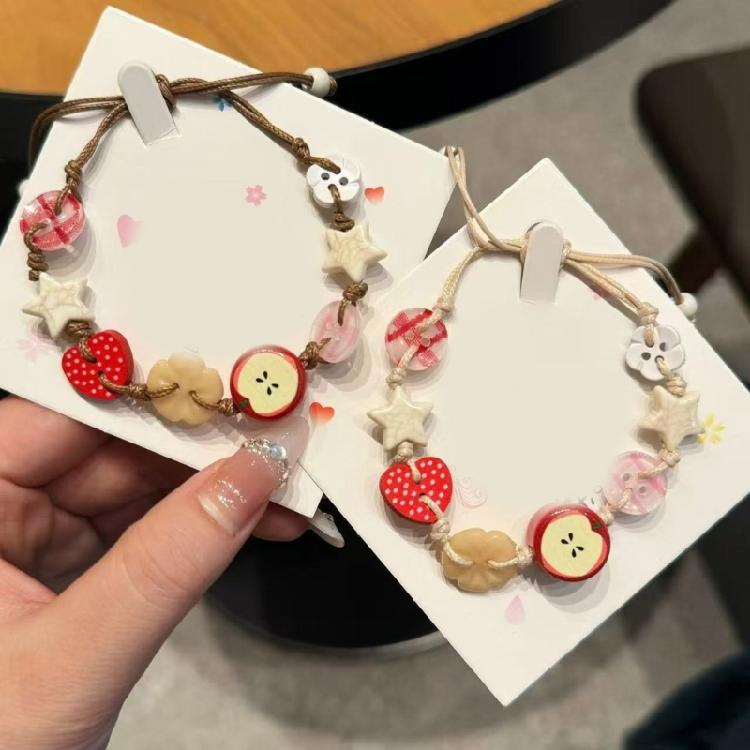 Practical Apples Designs Bracelet Jewelry Accessory for Stylish Girls Craft from Sturdy Resin for Trendy Look Styles