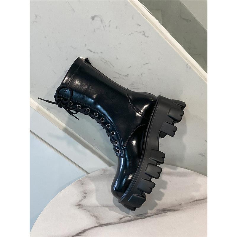 Yang Mi's same Martin boots, women's platform boots, small men's heightening new short boots, high-heeled locomotive boots