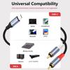 High-Fidelity USB-C To Dual RCA Audio Cable with 24Bit/96Khz Decoding