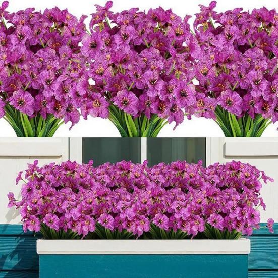 Artificial Flowers Adjustable Height Fade-Resistant Handmade Realistic Silk Petals No Watering Sunlight Floral Display Arrangement