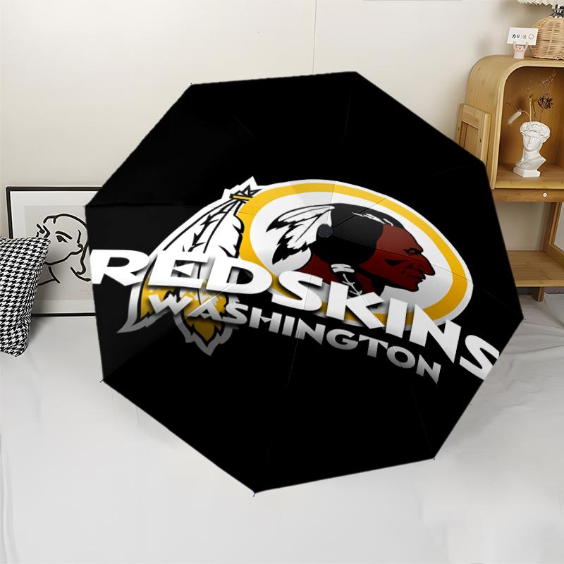 Washington Commanders Print Automatic Umbrella, 8 Rib Iron Frame, Plastic Handle, Suitable for Outdoor Travel &Daily , Ideal Gift