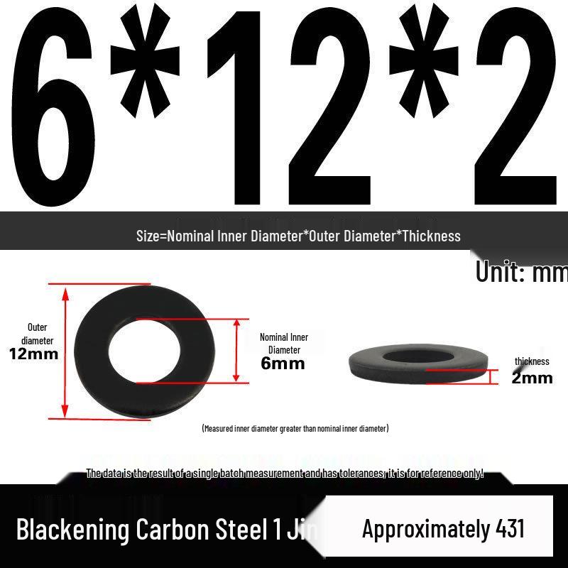 Blackened Thickened Oversized Metal Washer