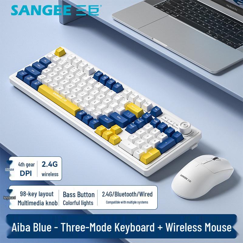 Three Giants Wired Gaming Keyboard & Mouse Set - Mechanical Feel, High Aesthetic Value for Esports, Laptop, & Office Use