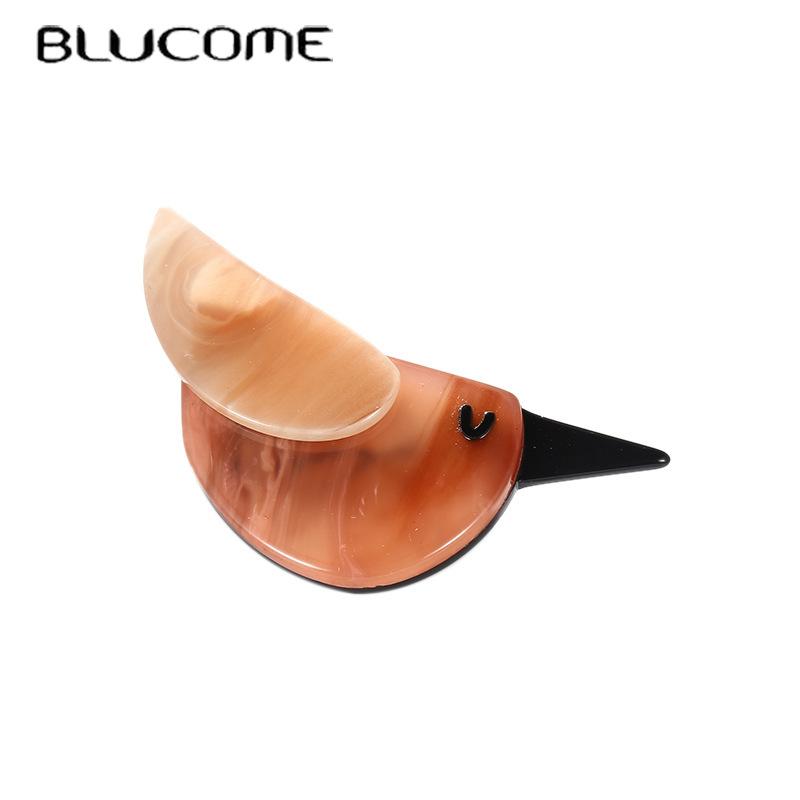 Acrylic Blucome Design Animal New Brooch Cartoon Bird Shape Multicolors Quality For Children Women Clothes Hijab Pins