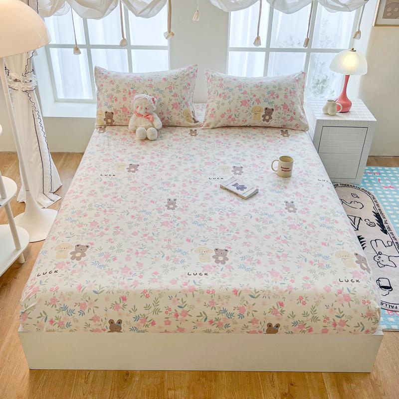 Soft Bonenjoy Fitted Sheet Printed Bed Cover Breathable Mattress Protector Bed Linen Pillowcase Need Order