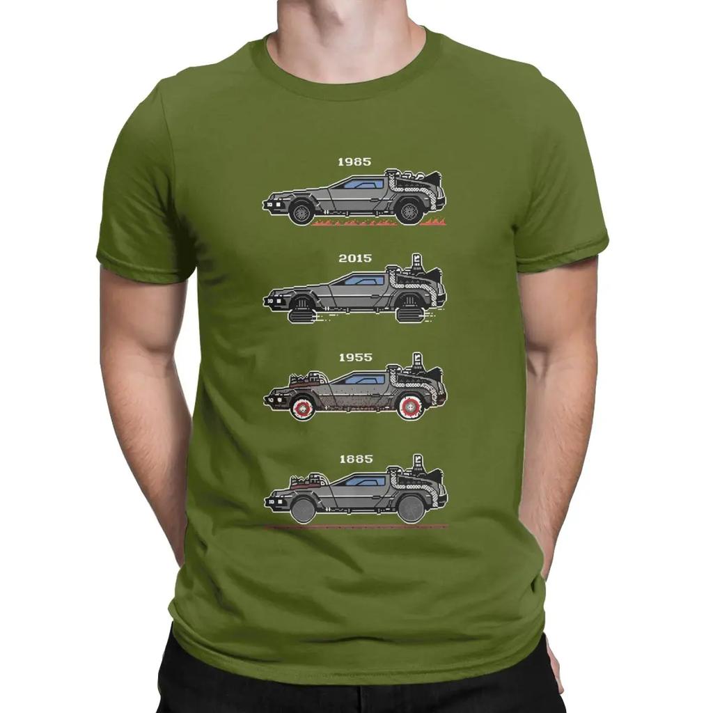 Men T-Shirts Retro Style Back To The Future Leisure Cotton Tee Shirt Short Sleeve T Shirts Round Neck Tops Plus Size