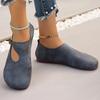 Tênis Femininos Retrô Lazer Sapatos de Couro para Mulheres Confortáveis Slip-proof Respiráveis Tênis de Bico Redondo Femininos