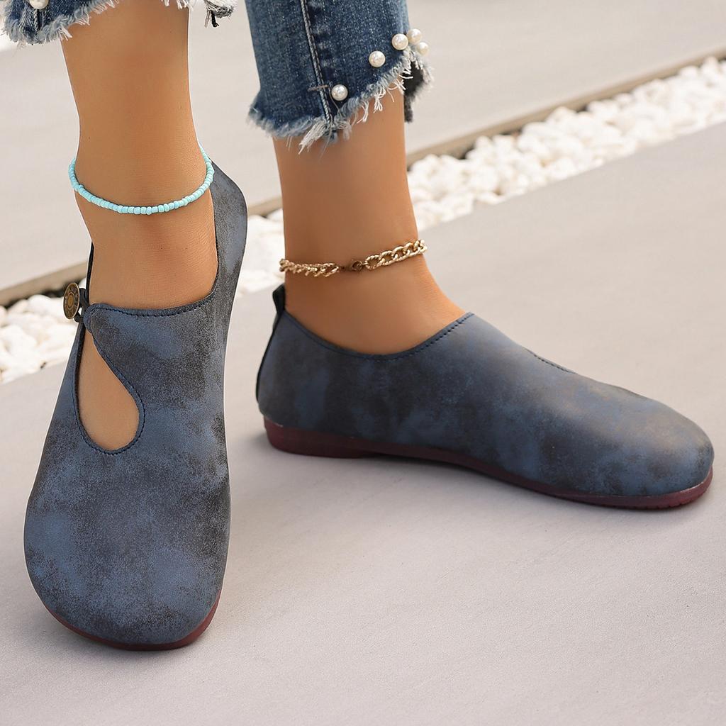 Tênis Femininos Retrô Lazer Sapatos de Couro para Mulheres Confortáveis Slip-proof Respiráveis Tênis de Bico Redondo Femininos
