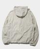 Placestudioman Hooded String Two-Way Zip-Up Nylon Windbreaker [Beige]