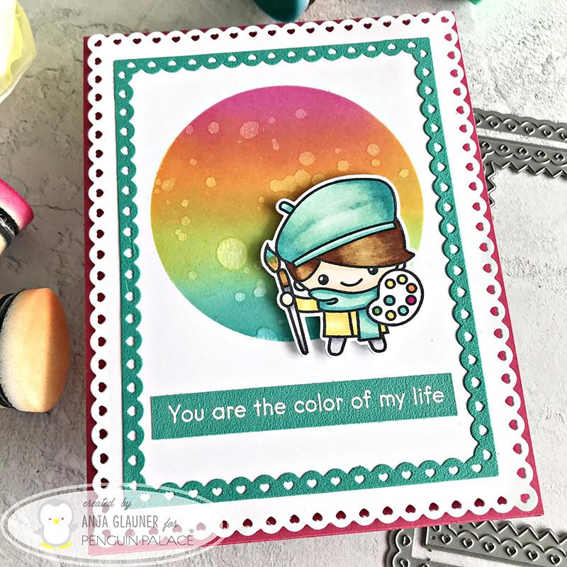 Little Hearts Rectangle Frames Set Metal Cutting Dies Paper Card Album Dies Scrapbooking Embossing