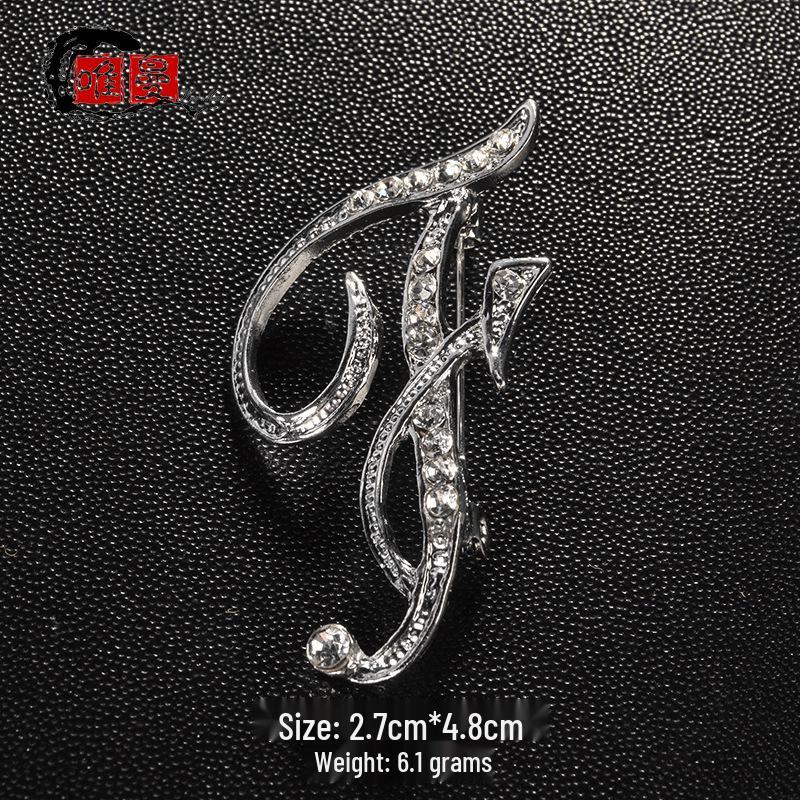 Men's Suit Jacket Brooch: Elegant English Letter Pin for a Stylish Touch