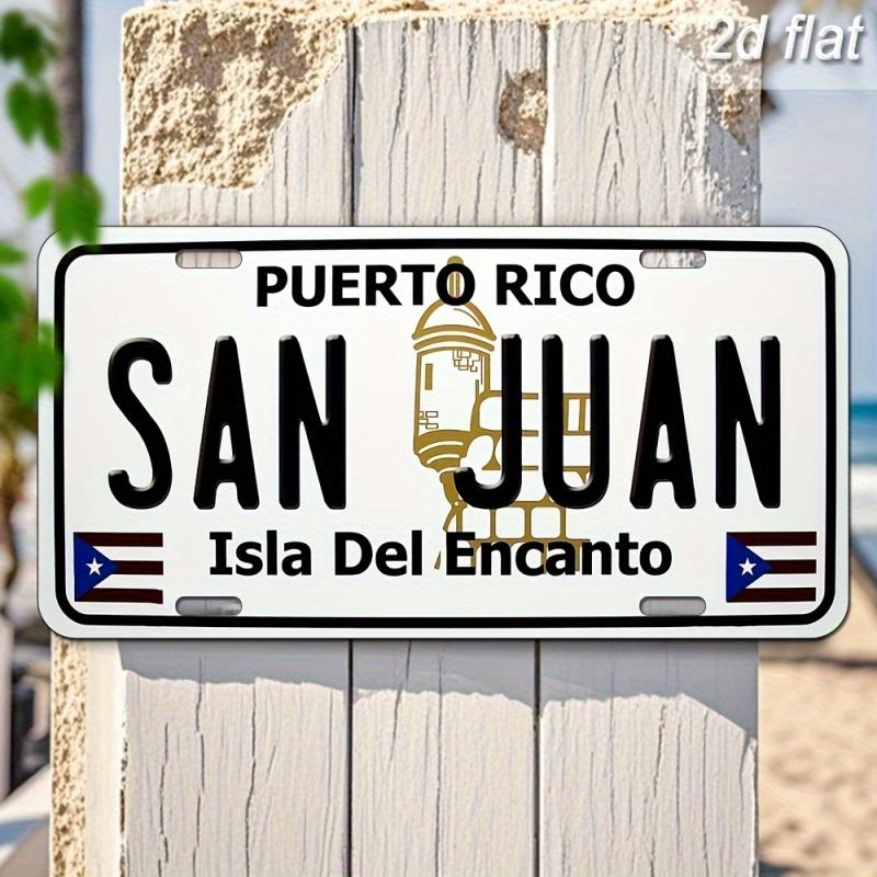 Vintage Aluminium Metallschild - Puerto Rico San Juan Wanddekor, 6x12 Zoll Staubdicht & Wasserdicht, Zuhause, Café, Bar