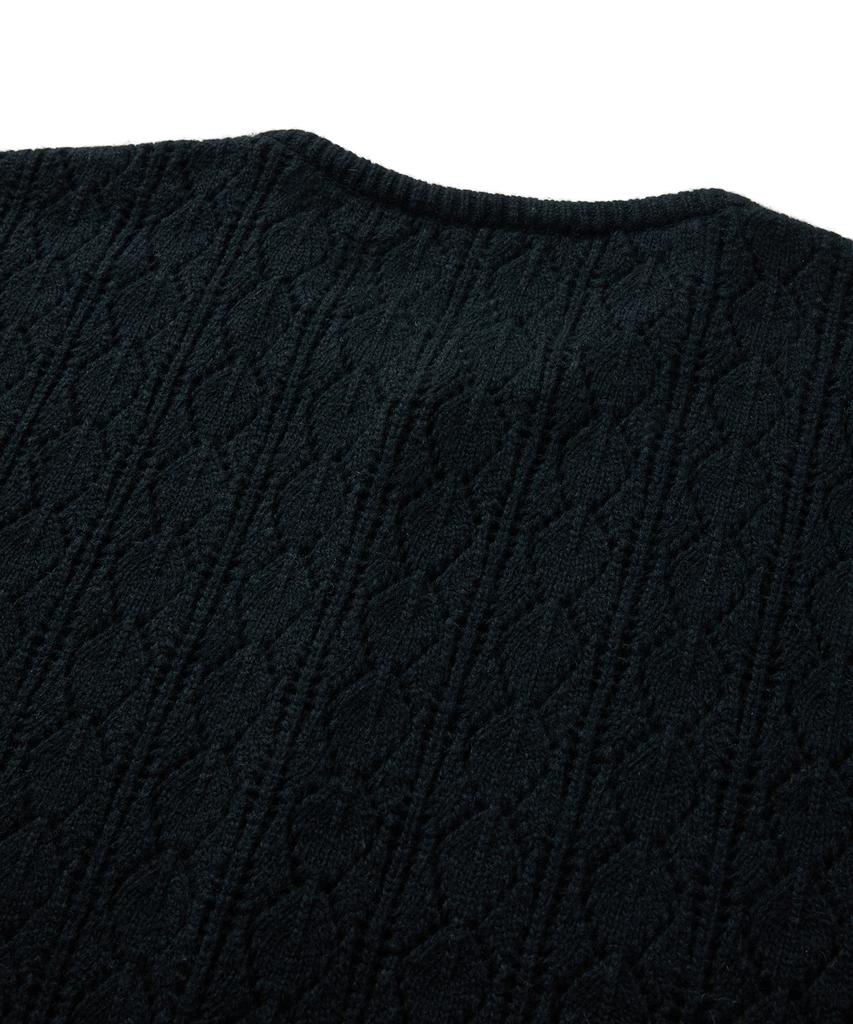 MMIC Cashmere Crochet Cardigan (Black)