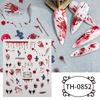 Easy to Apply Nail Decals 6 Sheets Halloween Stickers for Women, Pumpkin Ghost Bat Skull Design Manicure Decoration Decals, Art Accessories Home Salon