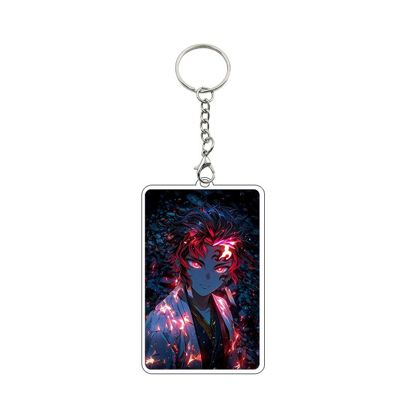 Fashion Anime Acrylic Keychain Accessories Tomioka Giyuu Kanroji Mitsuri Nezuko Cartoon Car Charm Pendant Gifts Toys Wholesale