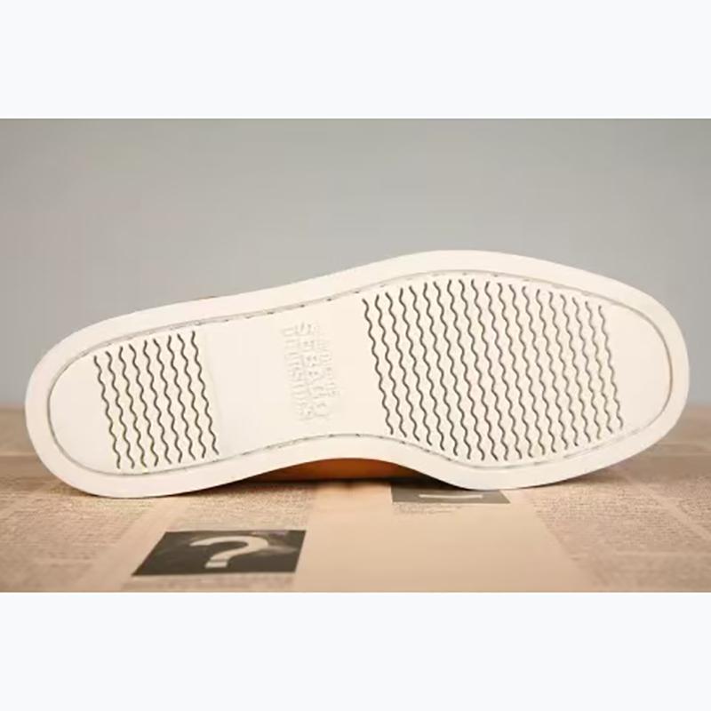 Men Genuine Nubuck Leather Docksides Casual Boat Shoes,Brand Designer Flat Loafers For Homme Femme Orange Color X130