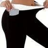 Women's Fashionable Casual High-Stretch -Lined Sports Leggings With Pockets