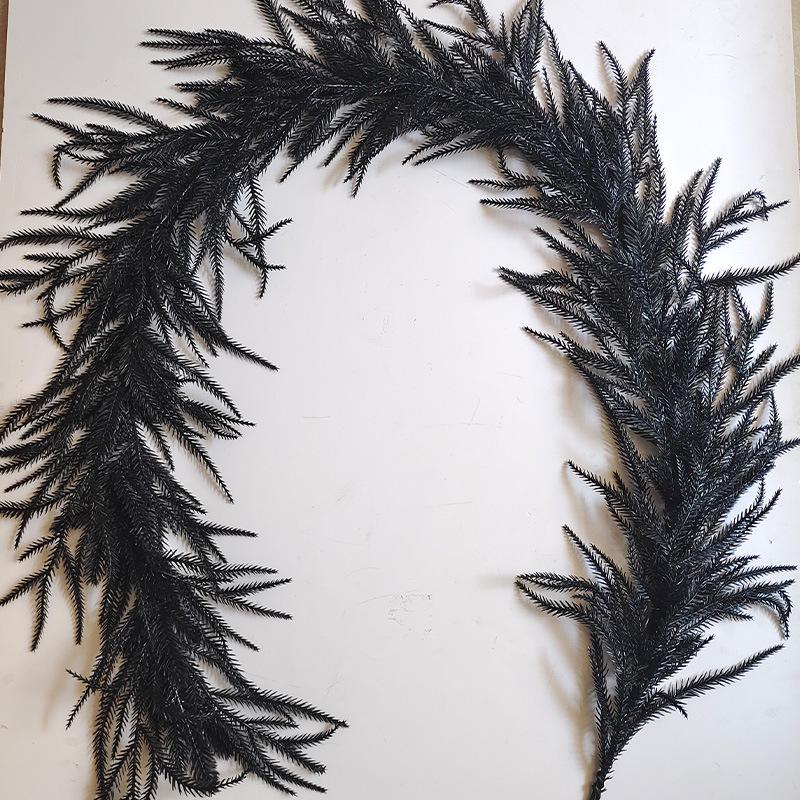 2025 New PE Rattan Norfolk Pine Wreath - Soft Rubber Christmas & Halloween Decoration