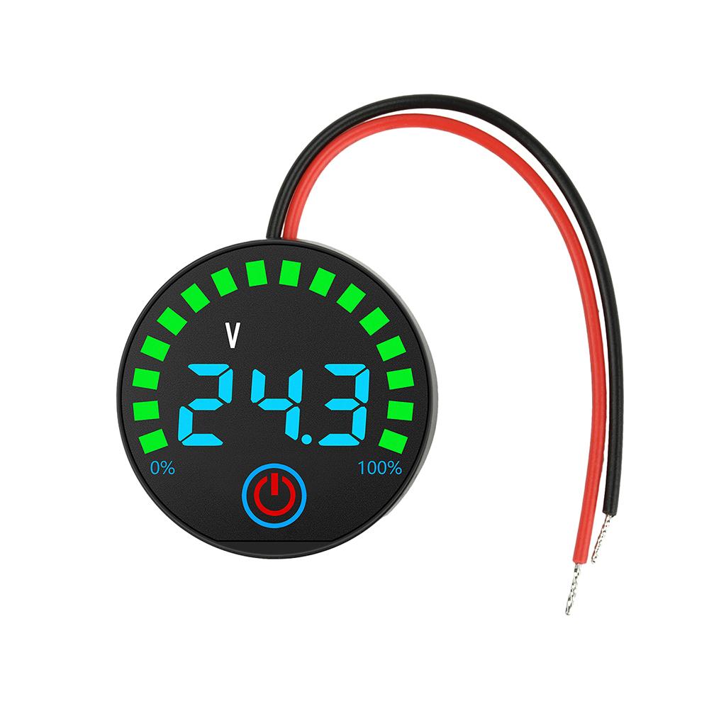 Universal Lithium Battery Tester Circular LED Indicator with Power-Off Memory Function for EVs Energy Storage Systems DC 7-55V