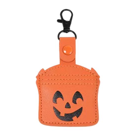 1/6Pcs Positioner Protective Sleeve for AirTag Halloween Themed Pattern Faux Leather Locator Protective Cover with Metal Ring