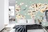 Photomural Colorful World Map Washable Fleece 254x184