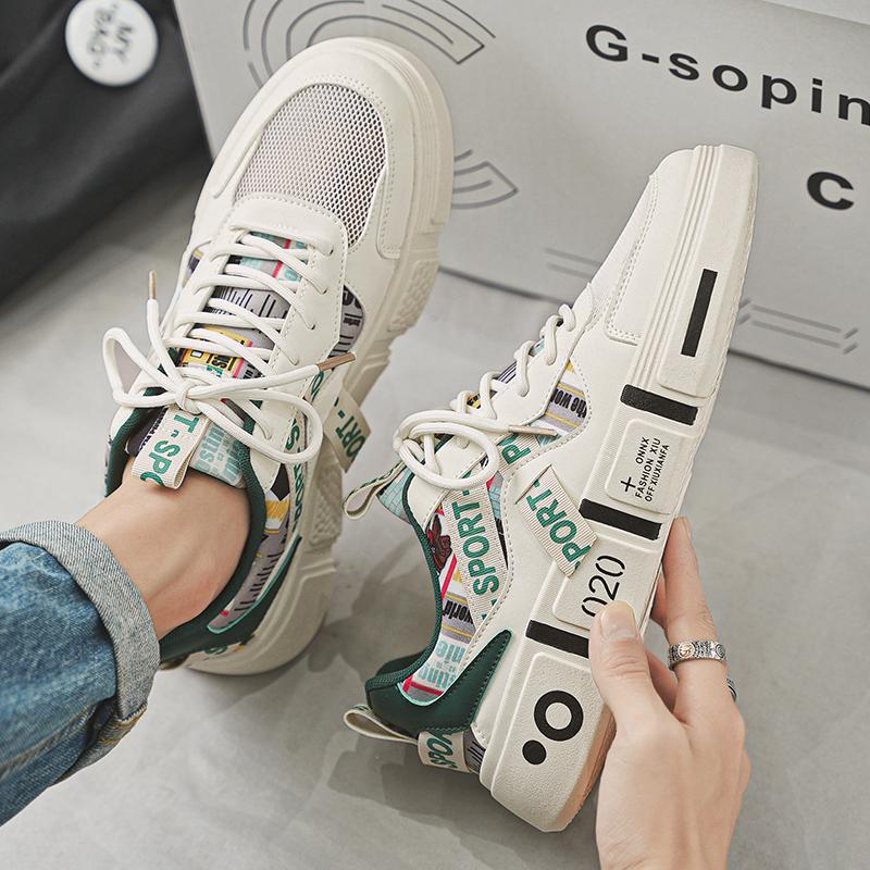 

Casual men s shoes summer breathable mesh non-slip youth board shoes sports thin lightweight design flat-bottomed trendy shoes 39