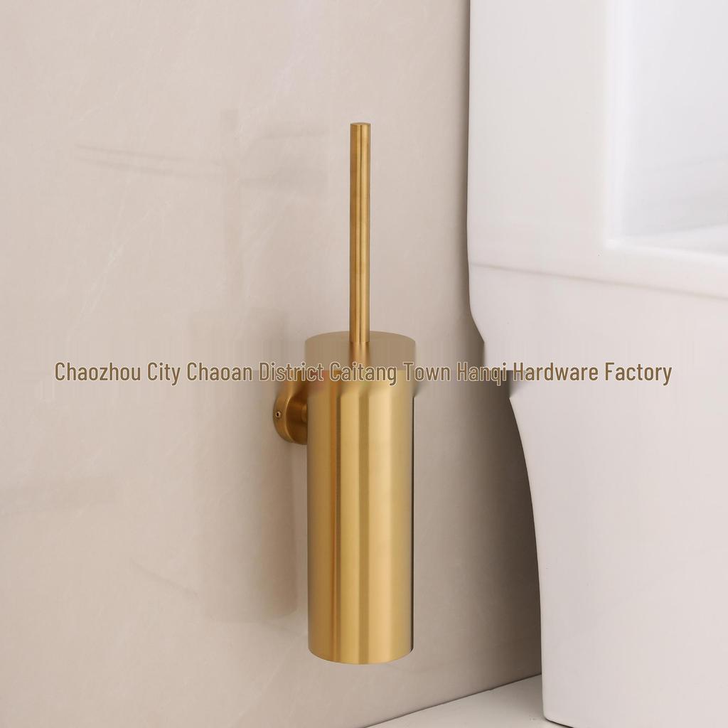 Wall-Mounted Stainless Steel Toilet Brush with Floor Stand for Household Bathroom Cleaning