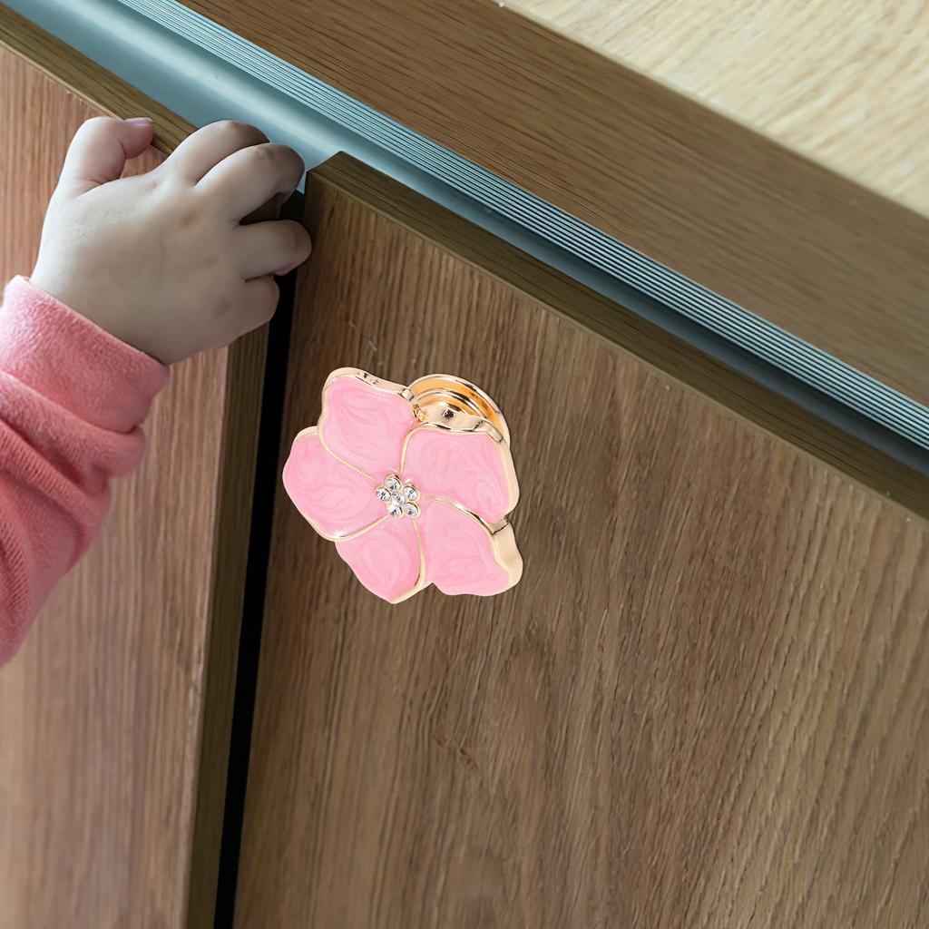 Legierung Schrankknauf Dekorative Blumenform Zuverlässiger Schubladengriff für Kommode Kleiderschrank Schrank Schrankknauf