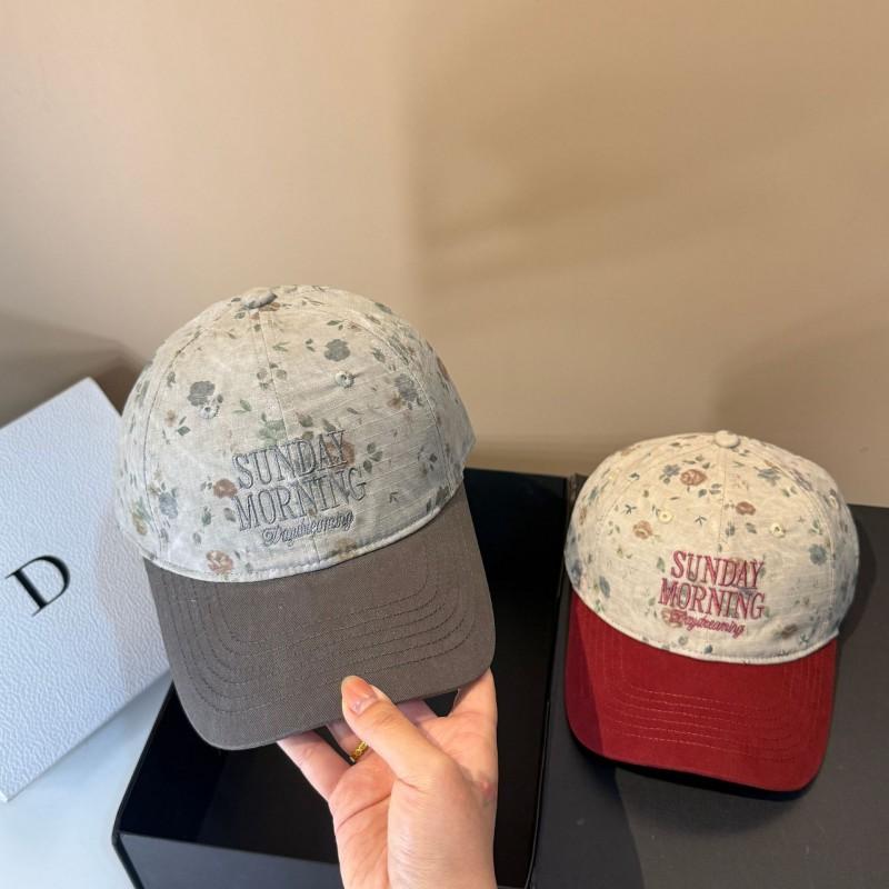 2026 Colorblock Floral Baseball Cap High Quality Casual Sun Hat Women