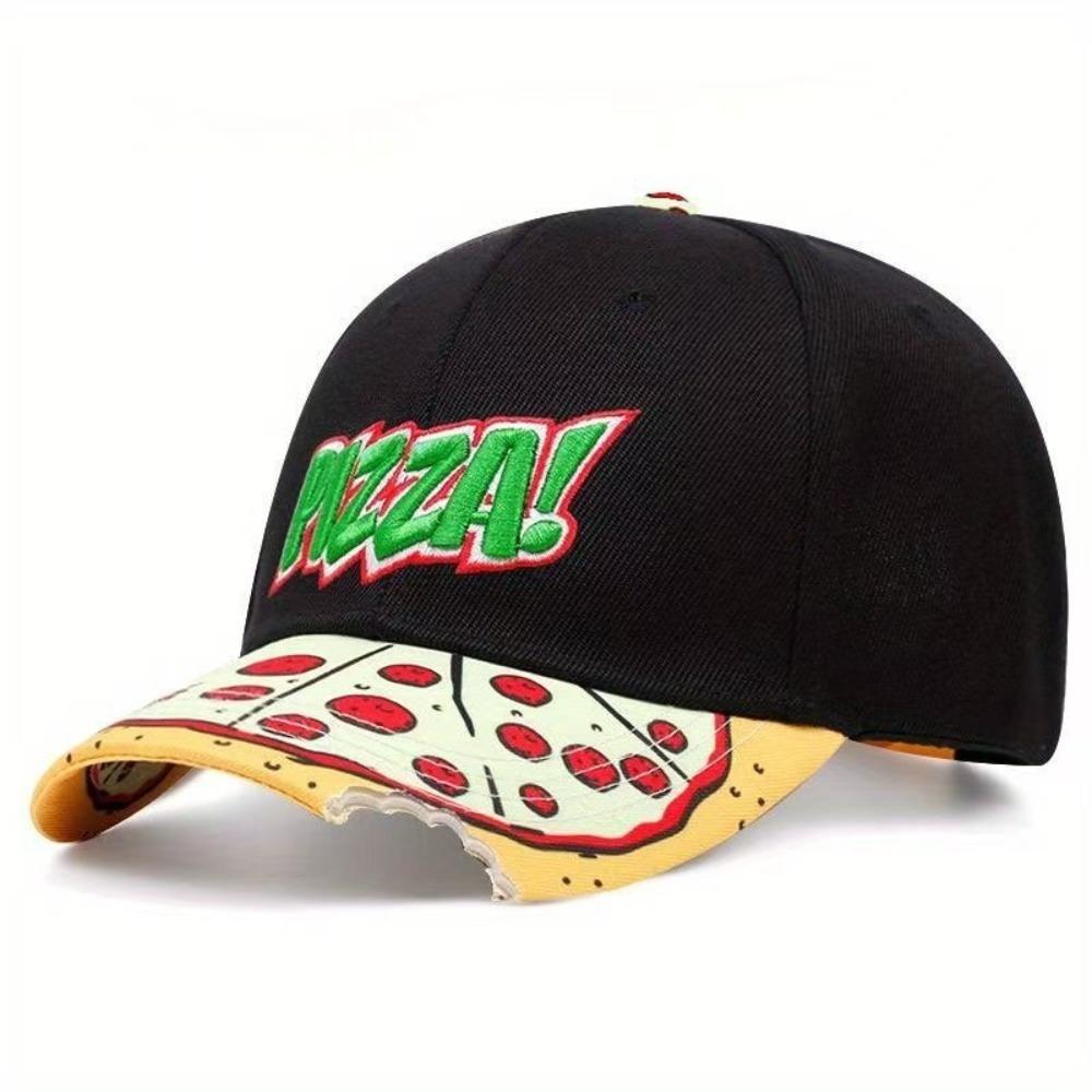 High Quality Casual Hip Hop Hats PIZZA Embroidery Adjustable Sunscreen Hat Breathable Snapback Hats Unisex